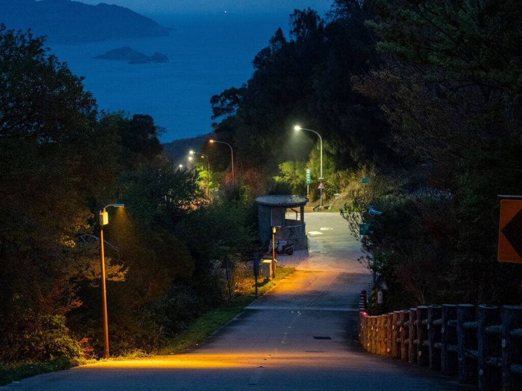 Área demostrativa de iluminación ecológica para las hembras de gusano de luz de Matsu en Beigan, Matsu.